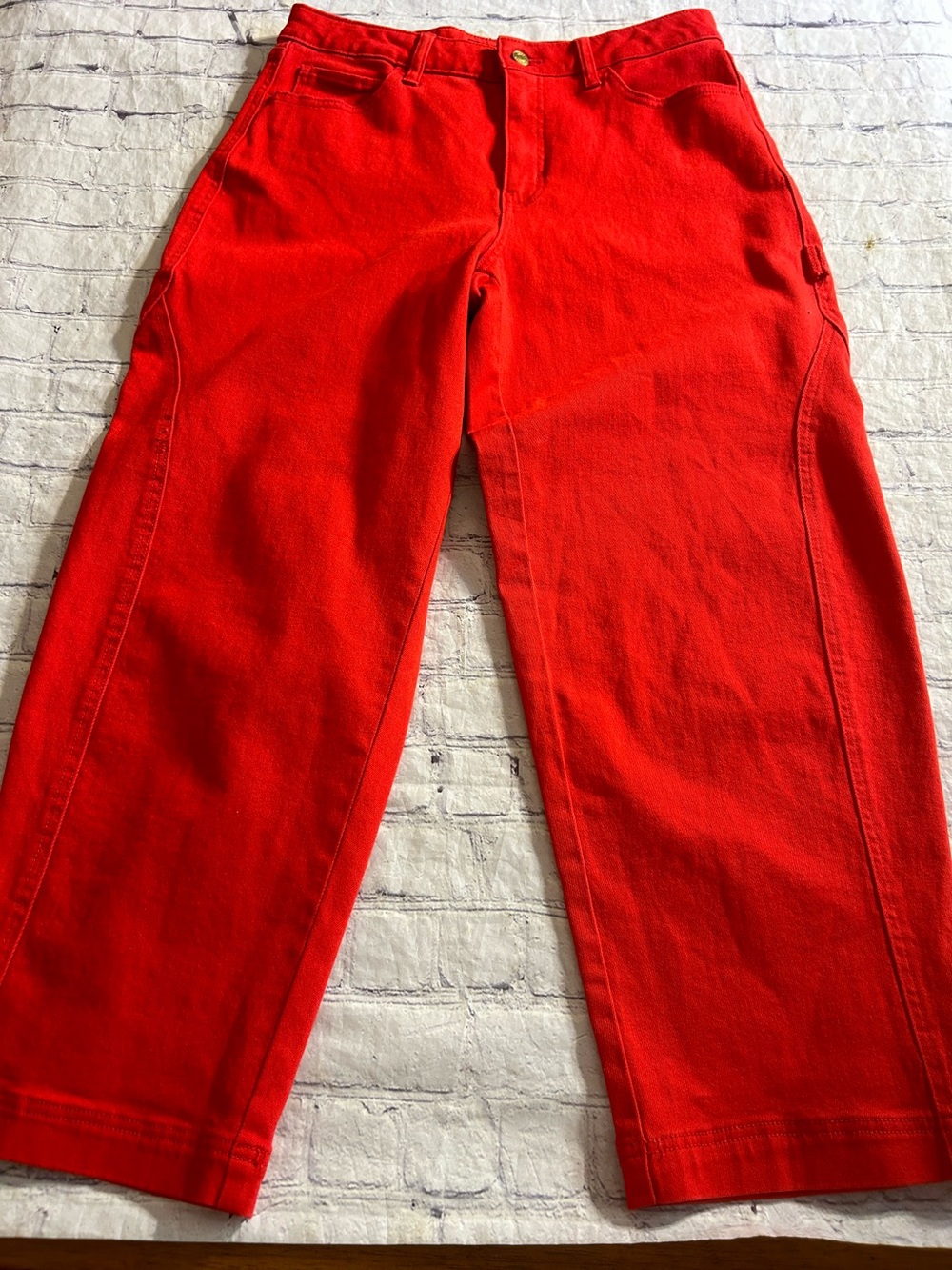 FREE ASSEMBLY RED ORANGE 98% COTTON 2% SPANDEX WOMEN’S JEANS SIZE 8